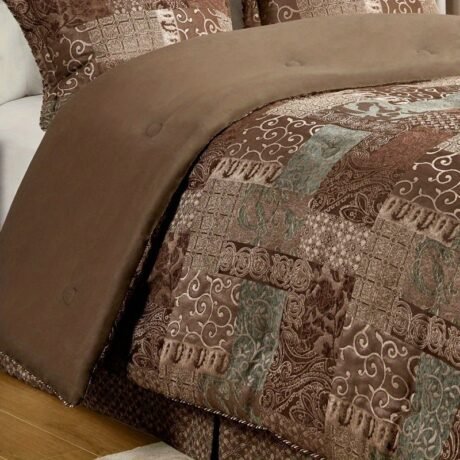 4 Piece Brown Comforter Set