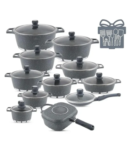 Spring Sale🔥Cookware Set 29 Pieces Non Stick Multi Layer Granite Coating
